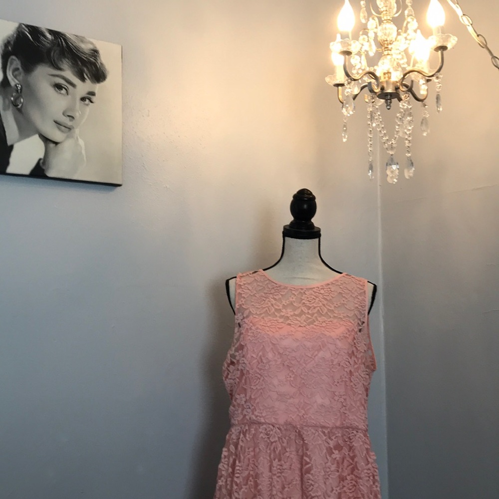 Pink lace dress